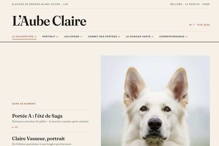 Site d’élevage de Berger Blanc Suisse : Le magazine